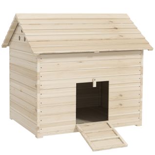 Maison Pour Canards En Sapin Avec Toit Basculant Et Rampe, 100x82,5x91 Cm
