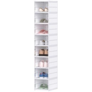 Set De 8 Boîtes à Chaussures Pliables Empilables Avec Portes Transparentes, Gain De Place