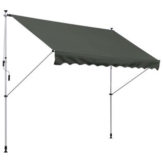 Store Banne Autoportant Gris Avec Manivelle 300x150 Cm Réglable