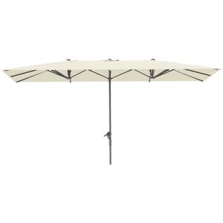 Parasol Double à Manivelle Crème 451x264 Cm Aluminium Et Polyester Uv50+