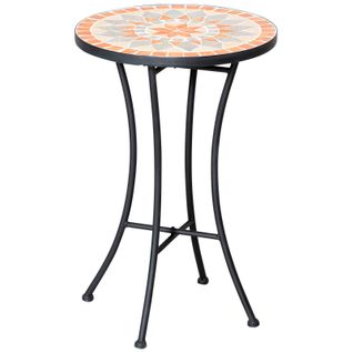 Table De Jardin Ronde En Métal Ø35,5 Cm Pour Jardin Et Terrasse