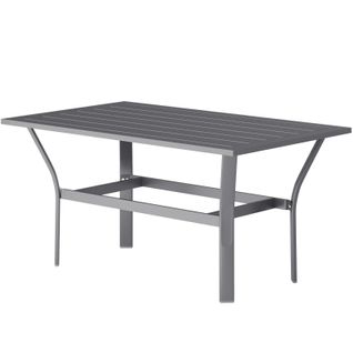 Table De Jardin En Métal Avec Plateau à Lattes 91,5x55 Cm Pour Extérieur