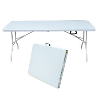 Table Pliante Robuste Portable 180 Cm, Multi-usage, Blanche