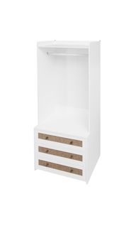 Armoire Blanche Avec 3 Tiroirs Style Boho Pour Chambre Et Séjour