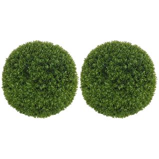 Lot De 2 Boules Buis Artificielles Ø40 Cm Plante Déco Intérieure Extérieure