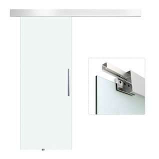 Porte Coulissante En Verre 2050x900 Mm Satinée Avec Kit Complet