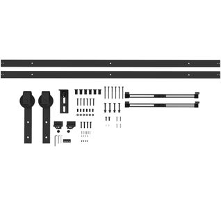 Kit Complet Rails Et Accessoires Porte Coulissante 244 Cm Noir
