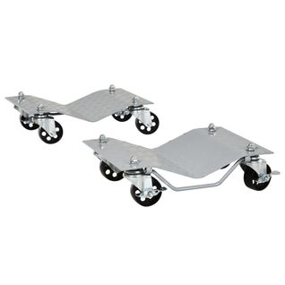 Lot De 2 Chariots De Levage Auto 680 Kg Avec Roulettes Pivotantes