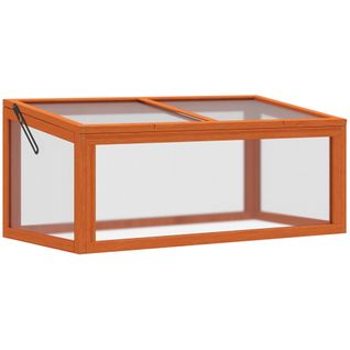 Mini Serre à Cadre Bois Et Polycarbonate 90x46x40 Cm Pour Balcon Et Jardin
