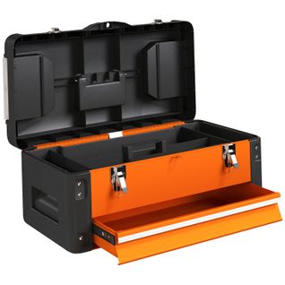 Mini Coffret à Outils Orange Avec Tiroir Et Plateau Supérieur 49,7x25,3x23 Cm