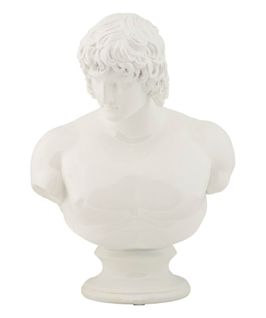 Buste Décoratif Centurion Blanc Style Renaissance 25 Cm
