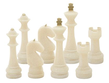 Ensemble De 8 Pièces D’échecs Quarzy Blanc Et Or