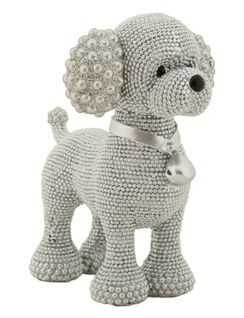Statue Caniche Sparky Argenté Élégant Pour Décoration Maison Et Bureau 15 X 9,5 X 15 Cm