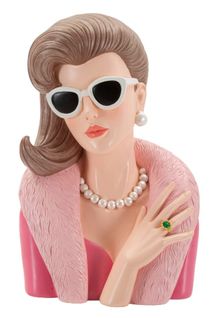 Statue Femme Paris Diva Lunettes Blanches 18 X 12 X 28 Cm