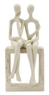 Statuette Couple Stons Design Moderne 11,5 X 9 X 25 Cm