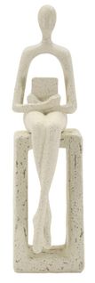 Statuette Single Stons Lecture Et Méditation 6,5 X 8,5 X 24 Cm