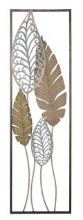 Décoration Murale Rectangulaire Feuilles 30,5x99,5x2,5 Cm