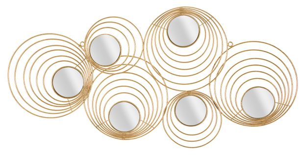 Panneau Mural Rays En Fer 90x45 Cm, Design Géométrique Doré 3d