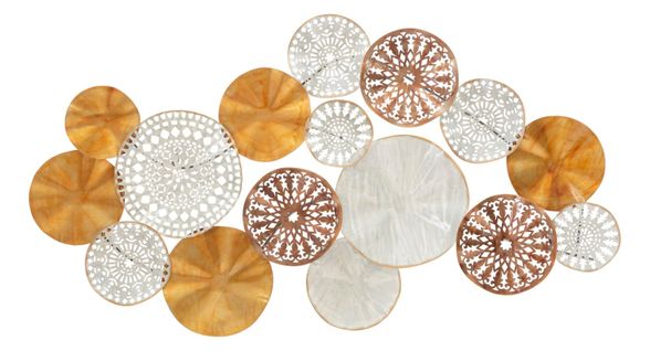 Décoration Murale 3d Triby Figures Circulaires Multicolores Métal 125x5,5x68,5 Cm