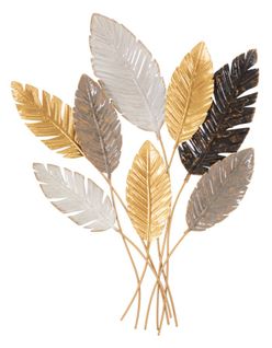 Décoration Murale 3d Palmy Feuilles Multicolores Métal 73x6x93 Cm