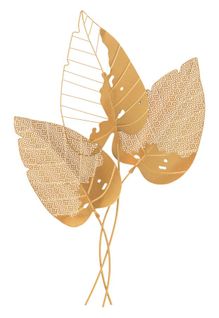 Décoration Murale 3d Autumn Leaf Gold Feuilles Sculptées Métal 53x4x84,5 Cm