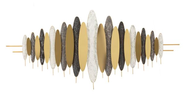 Panneau Mural Décoratif Oligram En Métal Design Abstrait 149x70 Cm