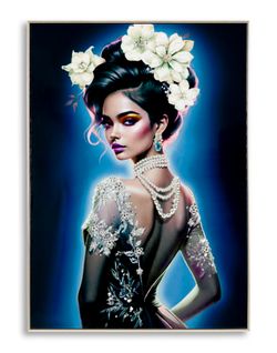 Toile Lacquée Isabel -b- 72x102 Cm Pour Décoration Chic Et Féminine