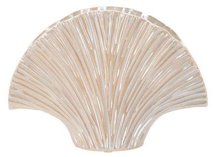 Petit Vase Design Perlé En Céramique Moderne 27x8x19 Cm Couleur Nacrée