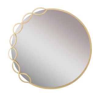 Miroir Rond Doré En Métal 73,5x72 Cm Élégant Et Minimaliste