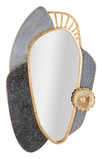 Miroir Mural 56x91 Cm Cadre Doré Inspiration Art Surréaliste Multicolore