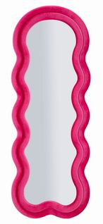 Miroir Mural 60x160 Cm Cadre Velours Fuchsia Vague Pour Intérieur Moderne