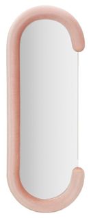 Miroir Mural 60x160 Cm Cadre Velours Rose Forme C Pour Salon Et Chambre