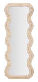 Miroir Mural 60x160 Cm Cadre Crème Ondulé Pour Salon Et Chambre