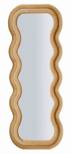 Miroir Mural 60x160 Cm Cadre Velours Doré Ondulé, Élégance Et Lumière