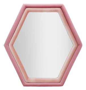 Miroir Mural Hexagonal 75x80 Cm Cadre Tissu Multicolore Pour Intérieur Moderne