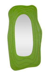 Grand Miroir Mural Vert 90x165 Cm Aux Formes Sinueuses Modernes