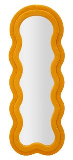 Miroir Mural Jaune Moutarde 60x160 Cm Avec Cadre En Tissu Bouclé