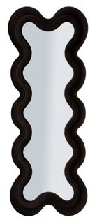 Miroir Mural Noir 58x160 Cm Avec Cadre Ondulé Moderne