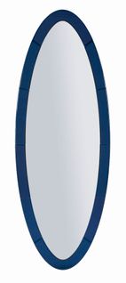 Miroir Mural Bleu Ovale 55x150 Cm Avec Cadre Fin En Verre Élégant Pour Intérieur Moderne