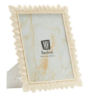 Cadre Photo Crème 20x25 Cm Décor Feuilles Raffiné Et Lumineux