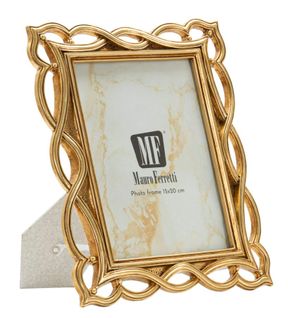 Cadre Photo Doré 23x27,9 Cm Format 15x20 Style Tressé Élégant Inspiré Des Vagues