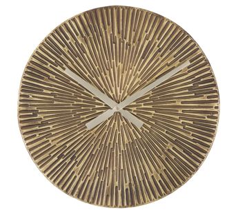 Horloge Murale Ronde Ø50 Cm En Métal Bronzé Style Industriel Minimaliste