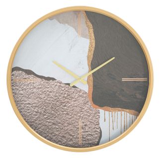 Horloge Murale Contemporaine Ø60 Cm En Métal, Mdf Et Verre Multicolore Design Abstrait