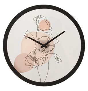 Horloge Murale Ronde 40 Cm Style Bohème Avec Cadran Floral Multicolore Élégant