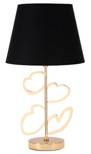 Lampe à Poser Noire Et Dorée Ø30x54,5 Cm Style Glam Chic