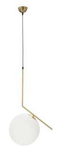 Suspension Glamy En Métal Doré Et Sphère En Verre Opaque 50x30x100 Cm