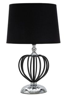 Lampe à Poser Métal Noir Et Argent Ø28x44,5 Cm Style Glamour