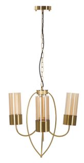 Suspension Métal Noir Et Verre 3 Lumières Ø60x103 Cm Pour Salon Ou Hall