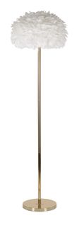 Lampadaire Plume Blanc Ø43 Cm X 170 Cm En Métal Doré Design Élégant