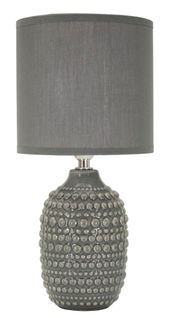 Lampe De Chevet Moderne Grise Ø15x30,5 Cm à Relief Élégant
